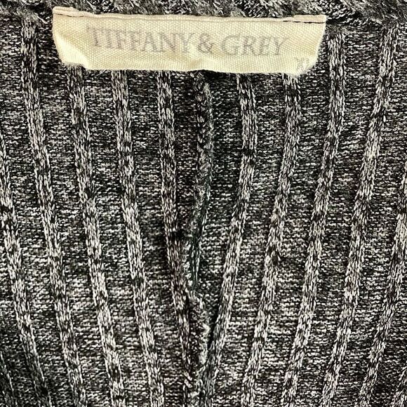TIFFANY & GREY Ribbed Knit Sweater Dress Faux Wrap Bodice Elastic Waist Sz XL - Picture 5 of 8